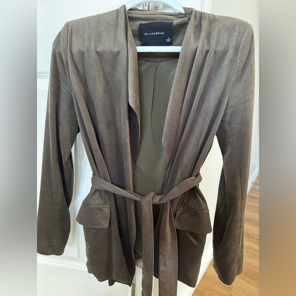 Elegant Olive Women's Cardigan Coat